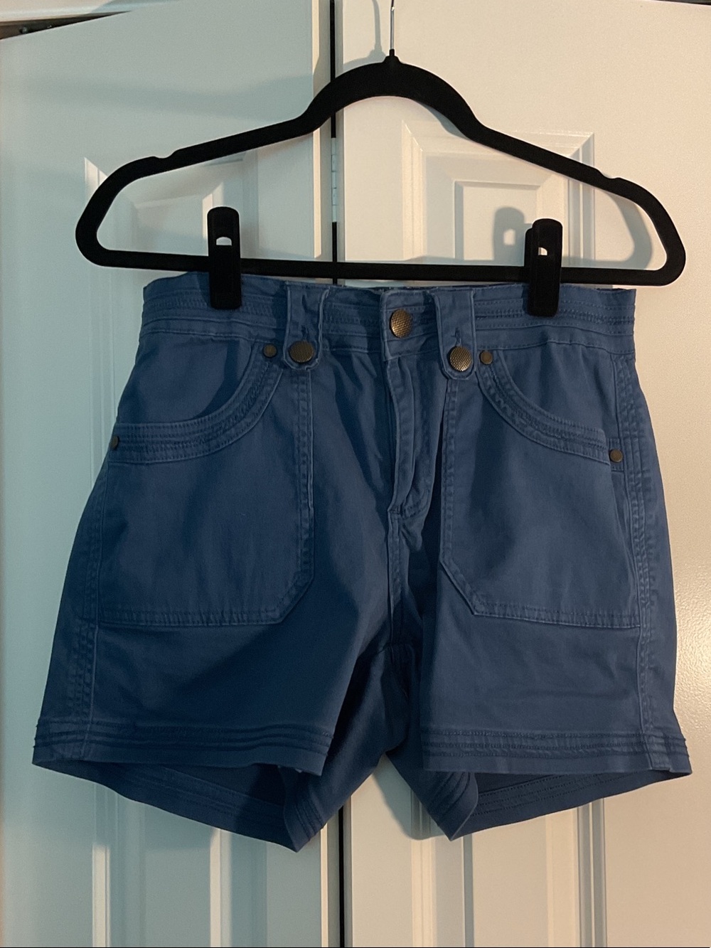 one 5 one High-Waist Pocket Shorts in Blue